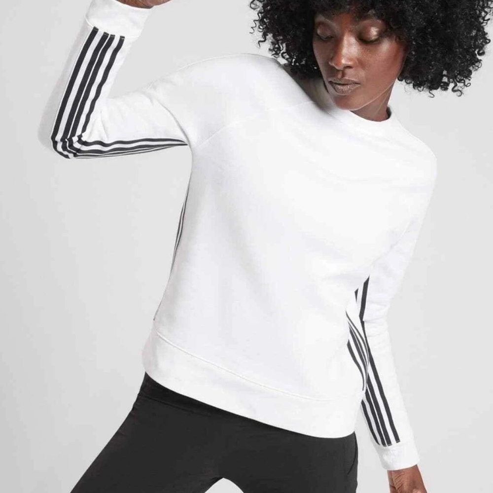 Athleta White and Black Striped Women's XS Top
